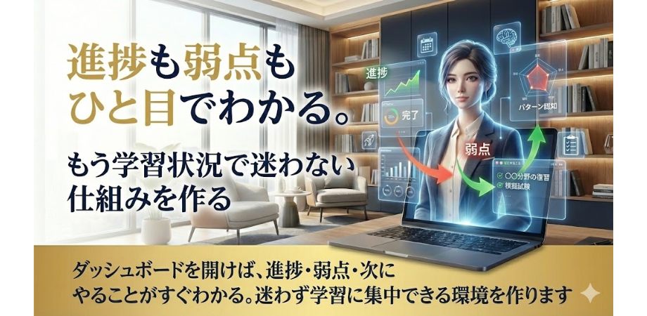 進捗も弱点もひと目でわかる。もう学習状況で迷わない仕組みを作る