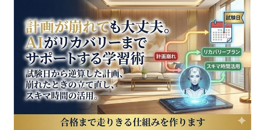 計画が崩れても大丈夫。AIがリカバリーまでサポートする学習術