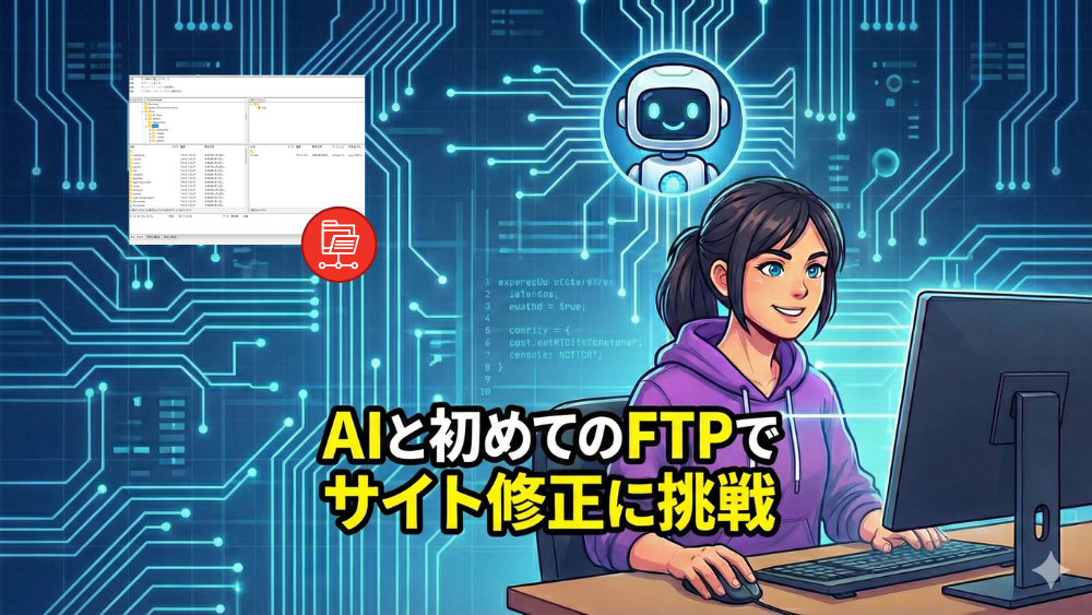 業者に数十万・数百万払わなくって良かった！AIと初めてのFTPでサイト修正に挑戦